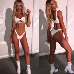 Frankies bikinis CLOUD Cole Ribbed Cheeky Bikini Bottom